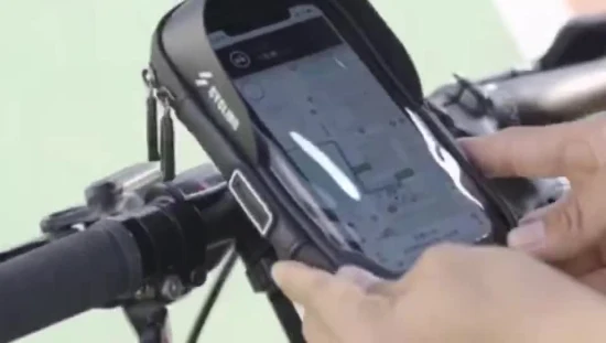 Soporte para teléfono de bicicleta a prueba de agua, pantalla táctil, bolsa de montaje en manillar giratorio de 360 ​​grados, bolsa Wbb16224